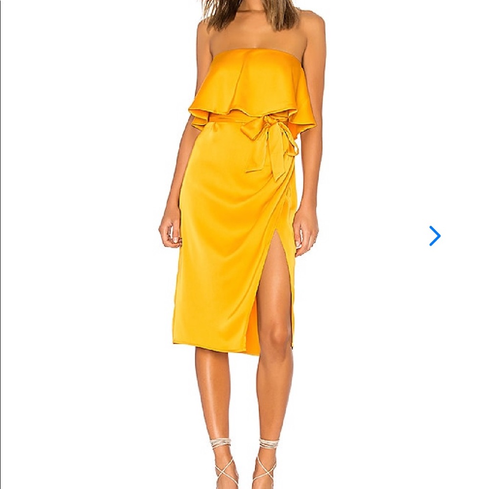 Lovers and friends marigold violet midi dress